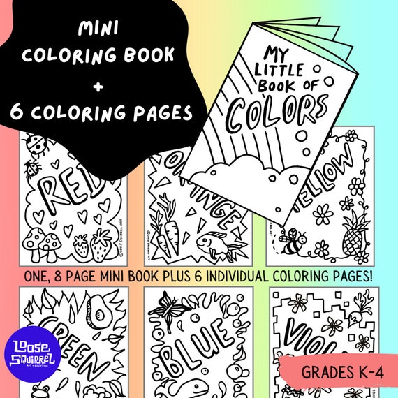 Mini Coloring Book Zine 6 Coloring Page Printables 