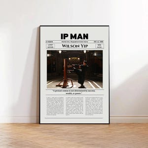 Ip Man Movie Poster Print, Vintage Newspaper Style Martial Arts Wall Art, Classic Kung Fu Film Decor, Action Cinema Gift
