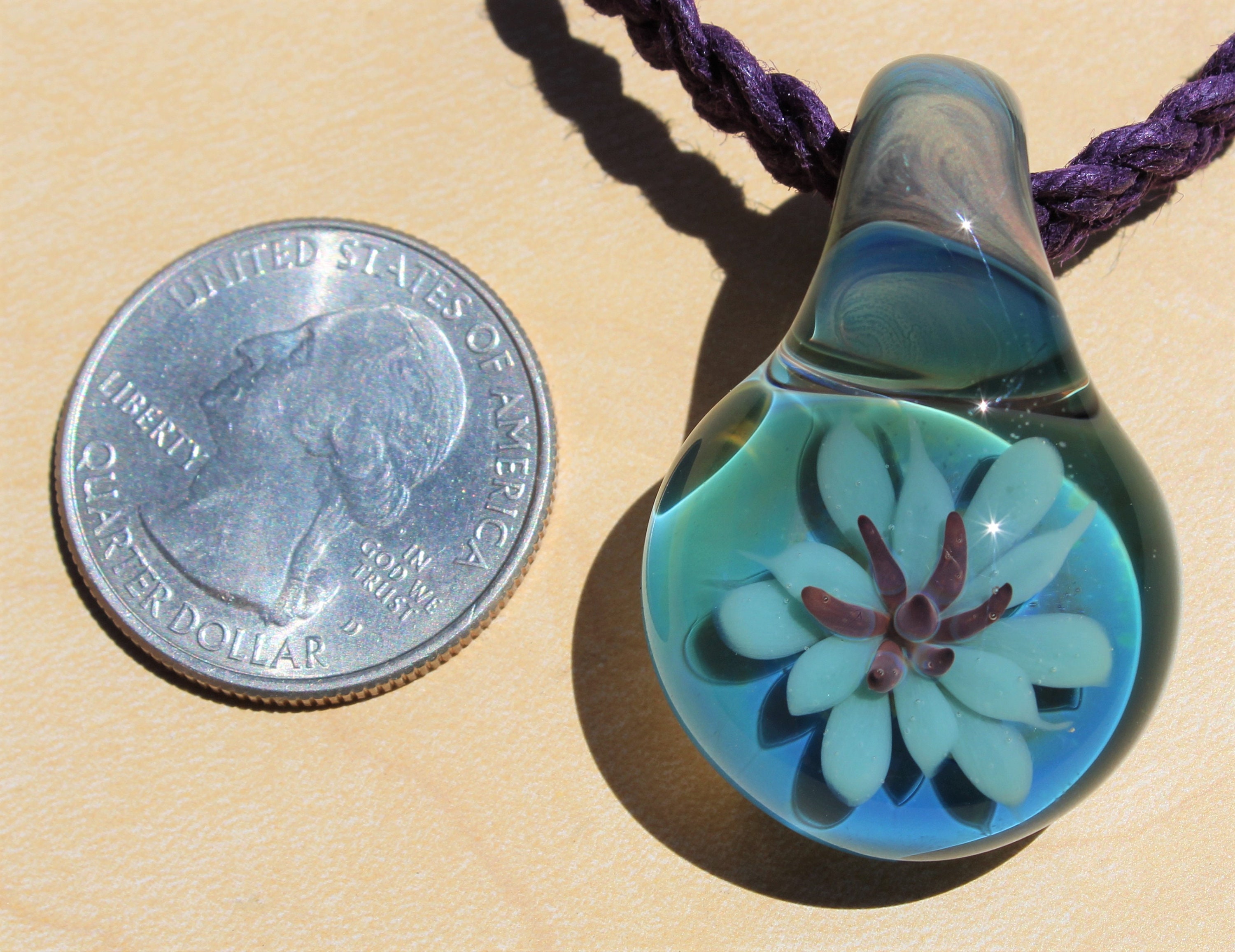 Hand Blown Glass Pendant Necklace Handmade Eco Friendly Etsy