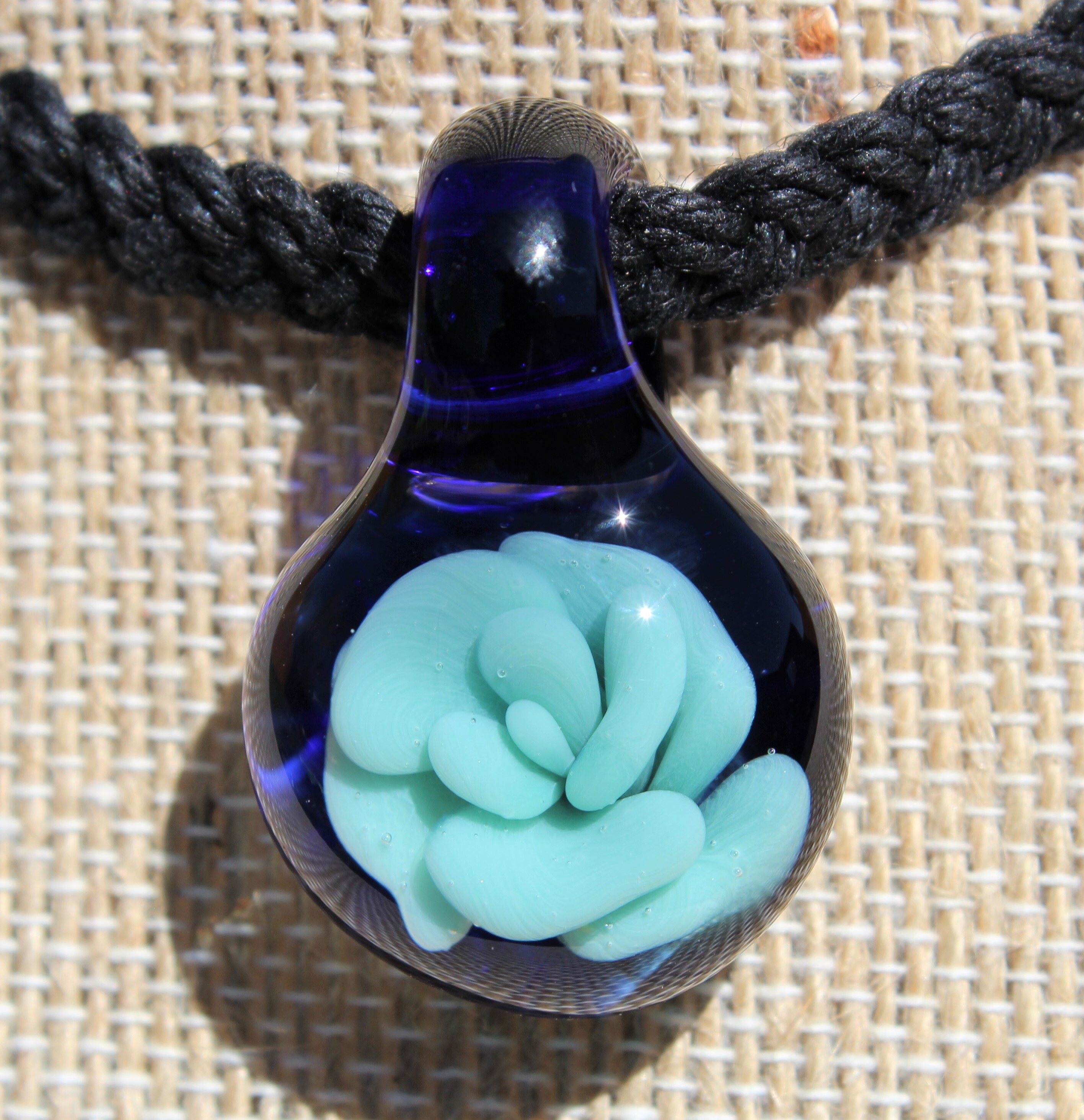 Hand Blown Glass Pendant Necklace Handmade EcoFriendly Etsy