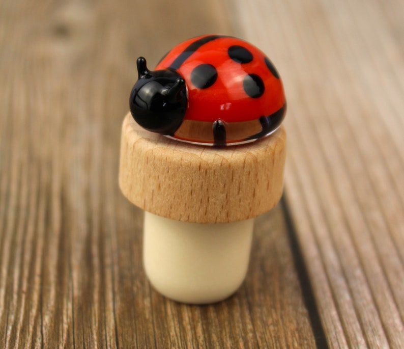 Blown Glass Ladybug Wine Stopper, Ladybug Bottle Cork, Bottle Stop, Bottle Saver, Wine Lover Gift, Ladybug Gift, Wine Gift, Ladybird Gift image 5