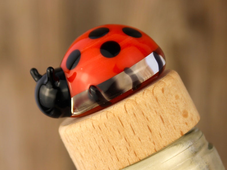 Blown Glass Ladybug Wine Stopper, Ladybug Bottle Cork, Bottle Stop, Bottle Saver, Wine Lover Gift, Ladybug Gift, Wine Gift, Ladybird Gift image 3