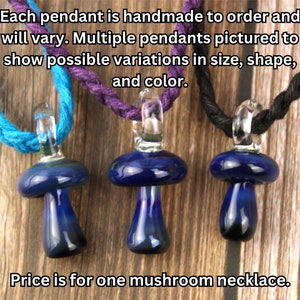 Mini Glass Mushroom Necklace, Blown Glass Pendant, Hemp Necklace, Mushroom Jewelry, Mushroom Gift for Her, Mushroom Lover Gift, Hippie Gifts image 3