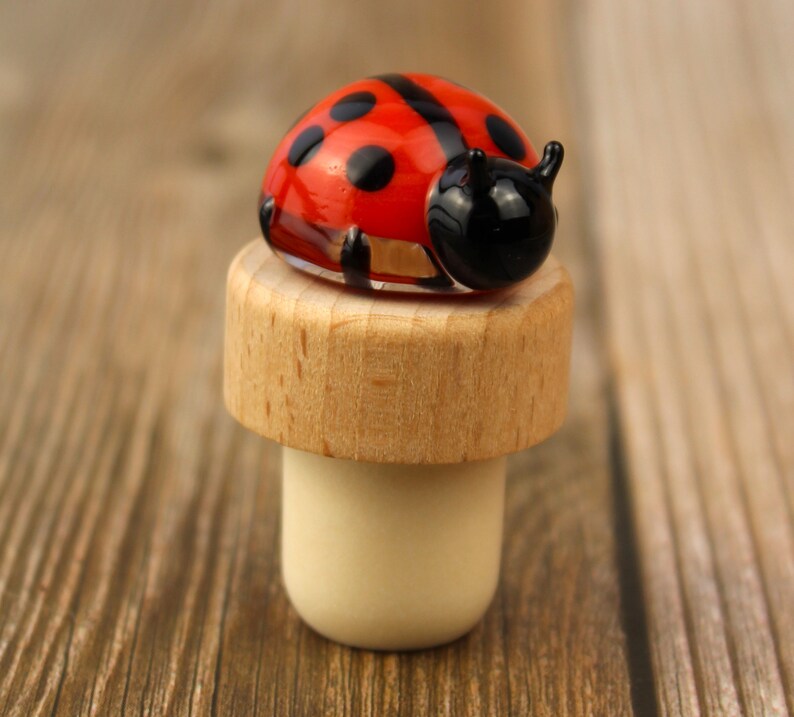 Blown Glass Ladybug Wine Stopper, Ladybug Bottle Cork, Bottle Stop, Bottle Saver, Wine Lover Gift, Ladybug Gift, Wine Gift, Ladybird Gift image 6