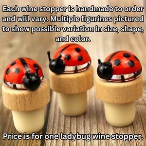 Blown Glass Ladybug Wine Stopper, Ladybug Bottle Cork, Bottle Stop, Bottle Saver, Wine Lover Gift, Ladybug Gift, Wine Gift, Ladybird Gift image 2