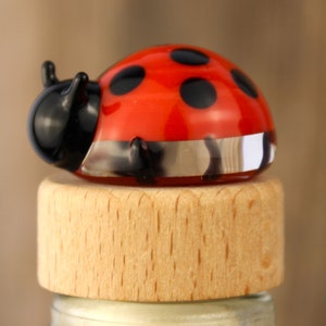 Blown Glass Ladybug Wine Stopper, Ladybug Bottle Cork, Bottle Stop, Bottle Saver, Wine Lover Gift, Ladybug Gift, Wine Gift, Ladybird Gift image 1