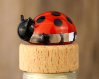 Blown Glass Ladybug Wine Stopper, Ladybug Bottle Cork, Bottle Stop, Bottle Saver, Wine Lover Gift, Ladybug Gift, Wine Gift, Ladybird Gift