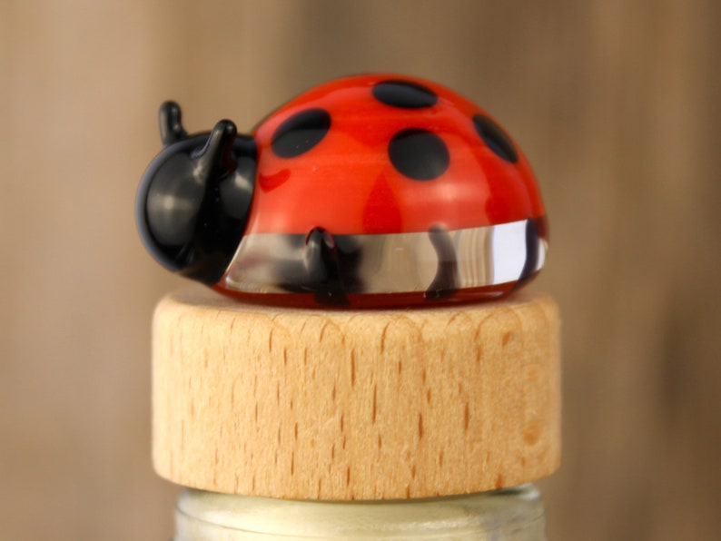 Blown Glass Ladybug Wine Stopper, Ladybug Bottle Cork, Bottle Stop, Bottle Saver, Wine Lover Gift, Ladybug Gift, Wine Gift, Ladybird Gift image 1