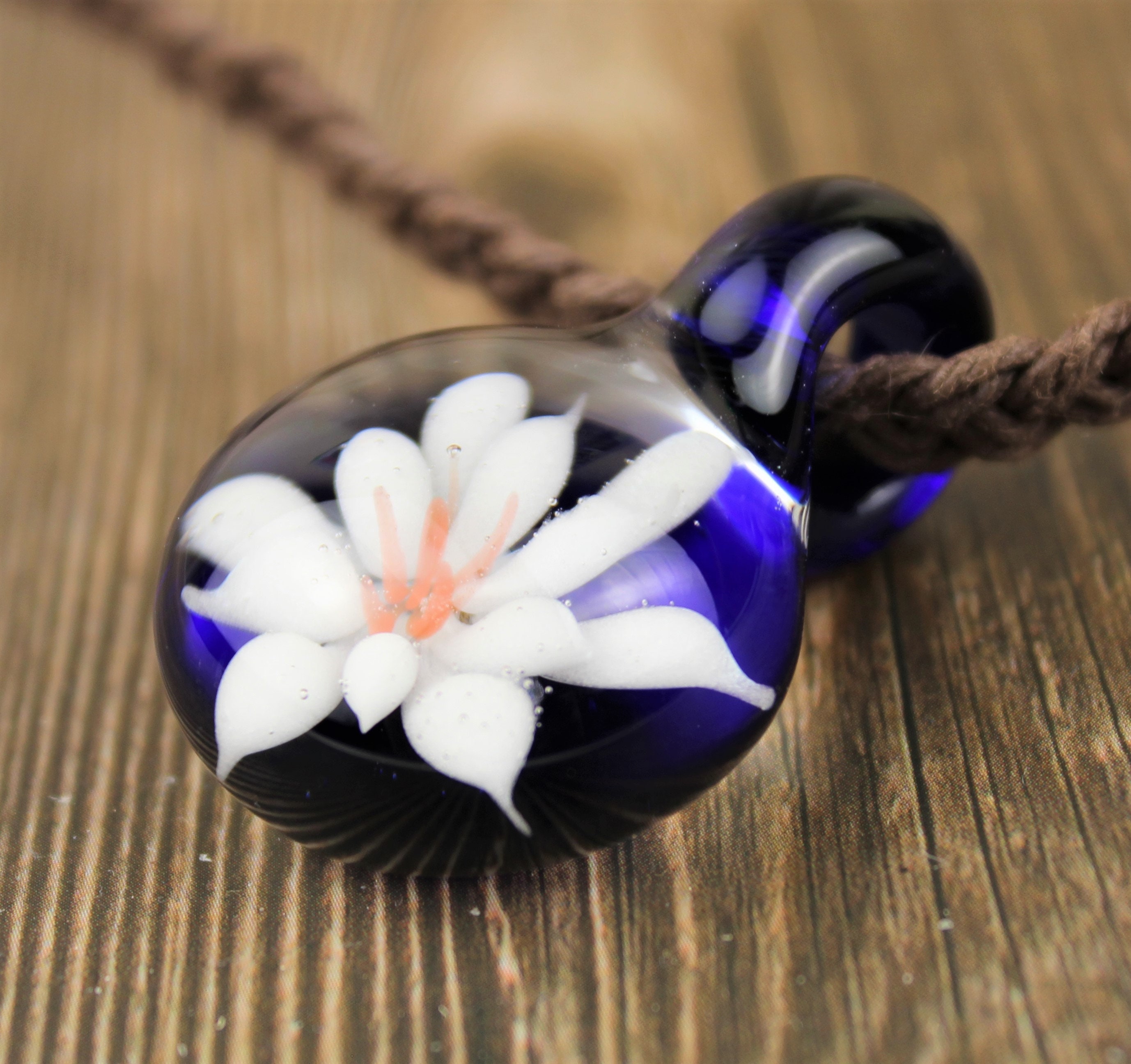 Hand Blown Glass Pendant Necklace Handmade Eco Friendly Etsy