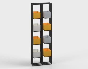 Modernes, hohes Bücherregal (80 cm) mit Metallbeinen, breites Melamin-Regal, Designer-Bücherregal, kostenlose Montage und Lieferung