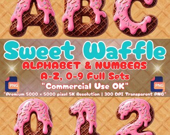 Donut-Alphabet (PNG), Süße Waffelschrift (Clipart), Buchstaben aus rosa Zuckerguss, „Donut Grow Up“-Shirt, Schürze für kleine Bäcker, 3D-Sublimationsdesign