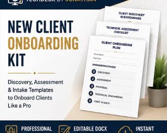 IT Client Onboarding Kit | Business Forms, Intake Template, Service Agreement (Word Docs)