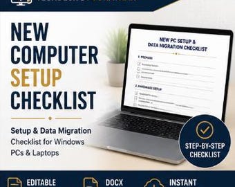 New Computer Setup Checklist | Data Migration SOP (Word Document)