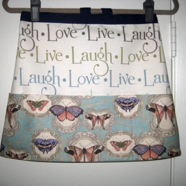 Love Script Butterfly Craft Teacher Kitchen Vendor Belt Apron
