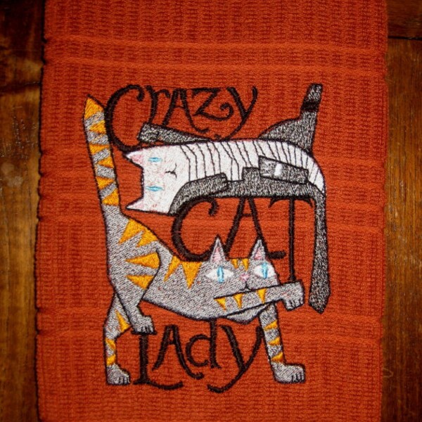 Crazy Cat Lady Kitchen Dish Bath Hand Towel