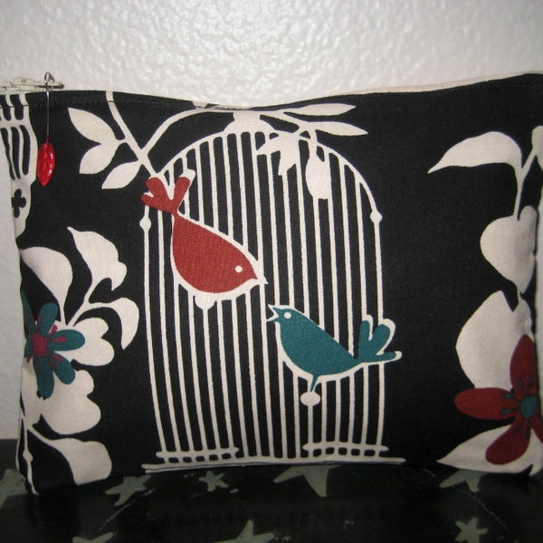 SALE Bird Cage Love Cosmetic Gadget Bag 9" LAST ONE