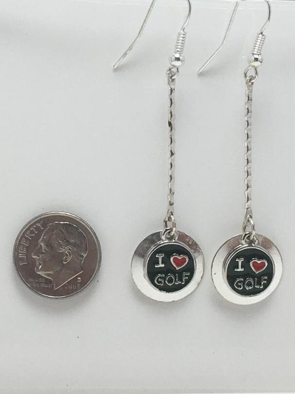 Dangle I Love Golf Earring Golf Earring Golf Etsy
