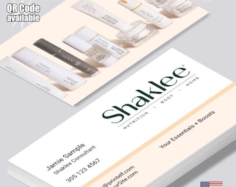 Tarjetas de visita Shaklee personalizadas, con código QR (mate o brillante).