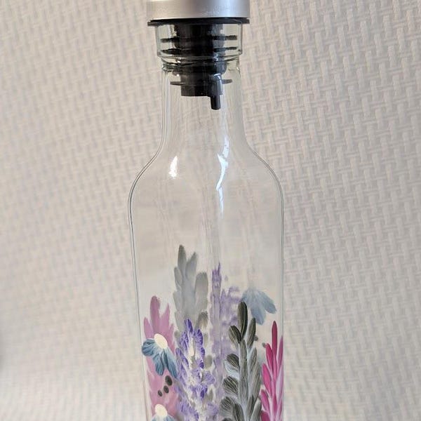Olive Oil Bottle - Wildflower Design