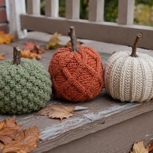 Virkat pumpamönster | Bobble Cable Rib Amigurumi-paket PDF | Hollowfield | Nybörjarvänligt | Rustik lantlig höstdekoration | Enkelt gör-det-själv