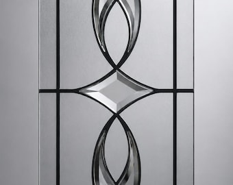 G4 clear beveled stained glass panel Elegant Rectangular Door Glass Design digital