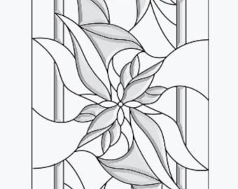 G2 clear beveled stained glass panel Elegant Rectangular Door Glass Design