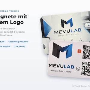 Magnet mit Logo für Firmen & Vereine – Werbemagnet bedruckt ab 10 Stück – Kühlschrankmagnet mit QR-Code als Werbegeschenk