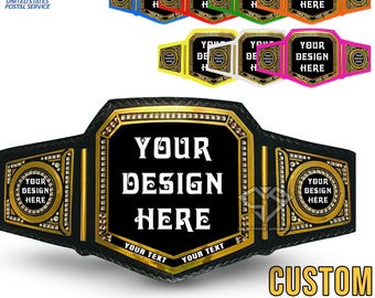 Custom Championship Belt – Personalized Wrestling Title Belt, Custom Logo & Name, Fantasy Football Trophy, Corporate Award