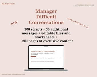100 Difficult Conversation Scripts for Managers: Editable Feedback and Accountability Toolkit