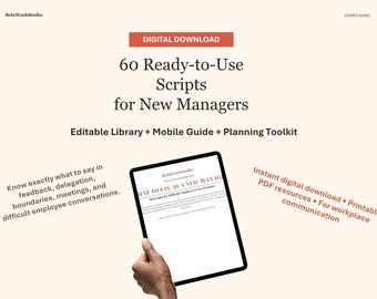 Kit de Ferramentas para Novos Gestores: 60 Roteiros para Conversas Difíceis com Funcionários, Modelos Editáveis em Word e Guias em PDF