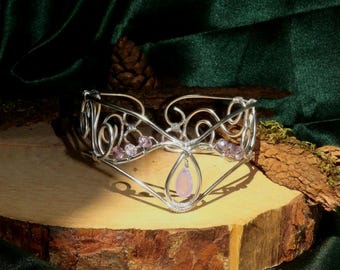 Arm Cuff "Il lago dei cigni", bracciale per braccio regolabile in alluminio