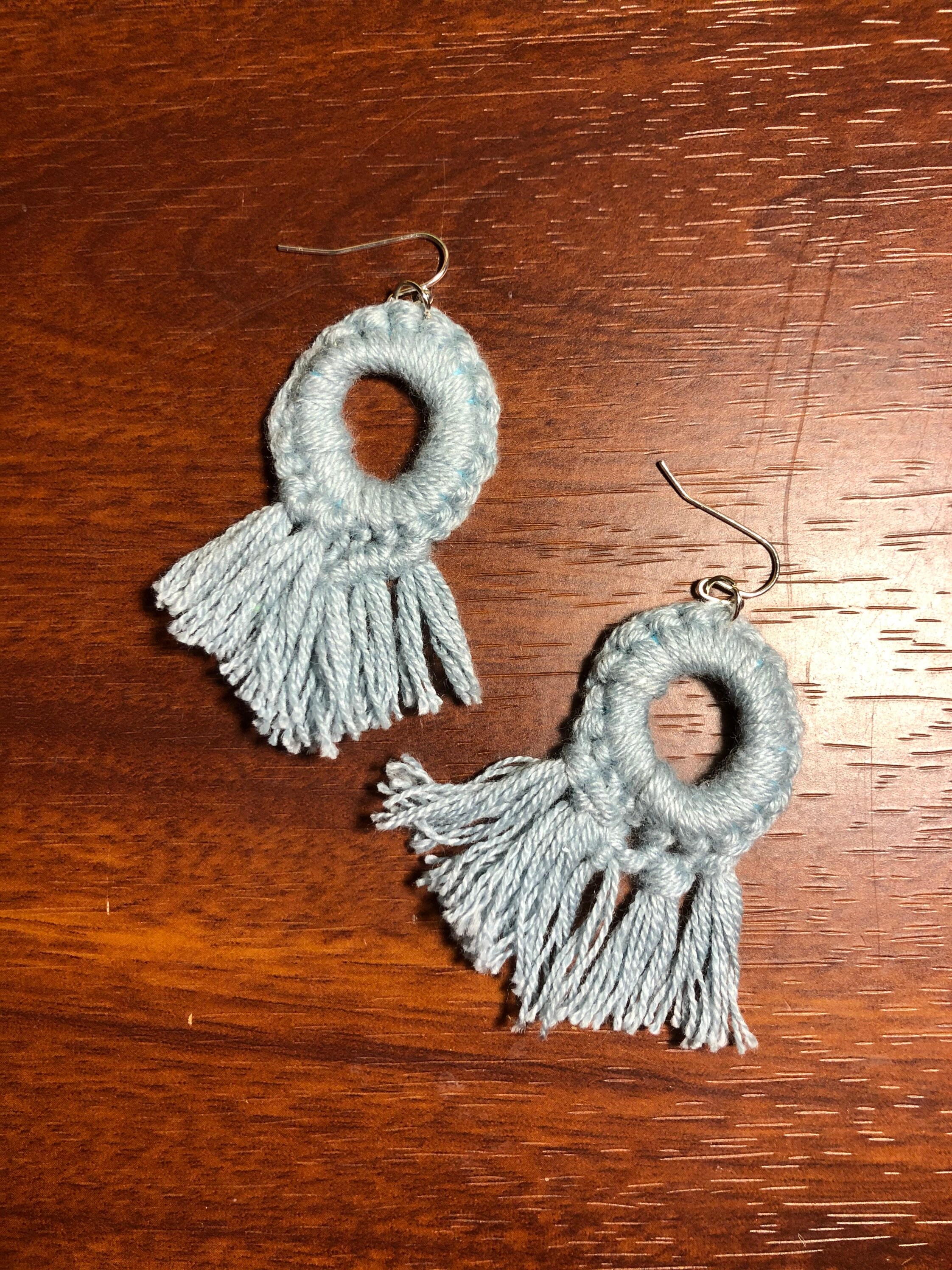 Crocheted tassel dangle earrings Etsy