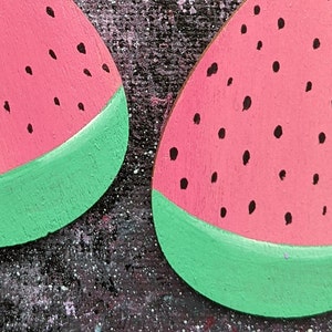 Watermelon Earrings, Summer Fruit Earrings, Handmade Jewelry, Pink Earrings image 3
