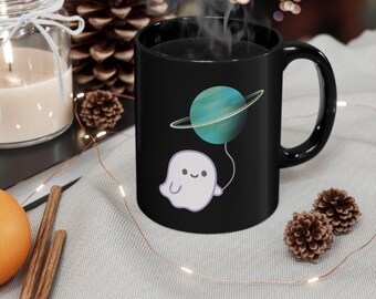 Ghost Planet Mug | Halloween Coffee Cup, Space Design
