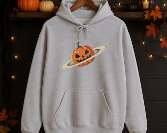 Jack-o'-Lantern Planet Hoodie | Halloween Pompoen Saturnus Illustratie