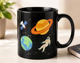 Solar System Space Mug | Astronaut, Planets, Stars Coffee Cup