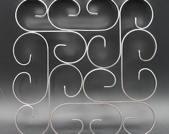 Vintage Inox France Stainless Steel Trivet Mid Century Modern Scroll Design 8x8