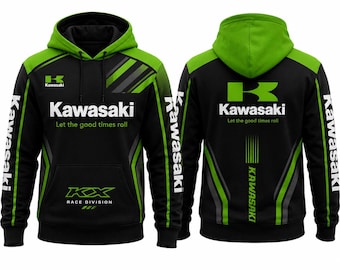 Kawasaki Hoodie – Rennsport-Reißverschluss – Motorsport-Pullover – Weihnachts- und Halloween-Geschenk für Sie und Ihn