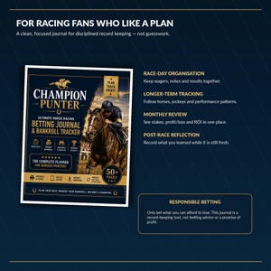 Horse Racing Betting Journal, Bankroll Tracker, Punter Log, Printable PDF