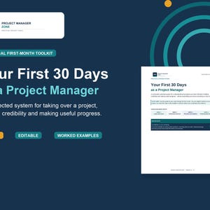 First 30 Days Project Manager Toolkit | Editable Word, Excel and Google Templates