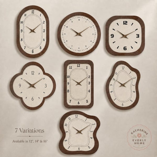 Retro Wall Clock, Quiet Wall Clock, Wooden Style Clock, Nordic Clock, Japanese, Clock Wood Style, Aesthetic Wall Clock, Wooden Wall Clock