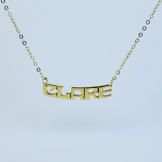 Clare Nameplate Necklace - Etsy