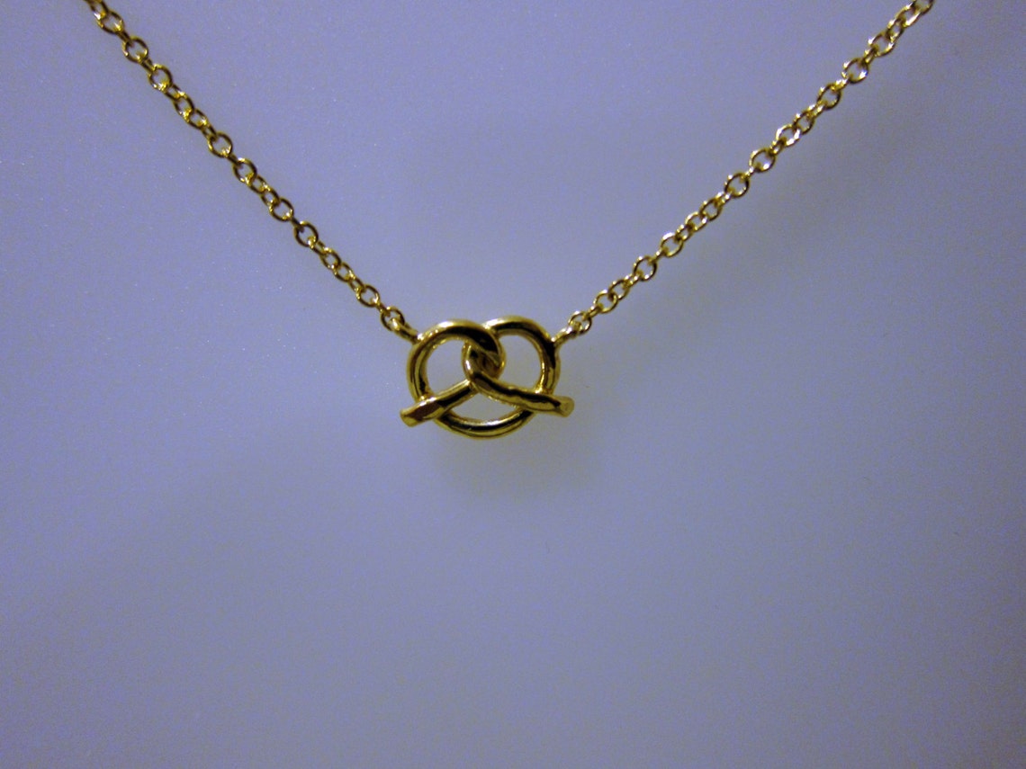 Gold Pretzel Necklace Etsy