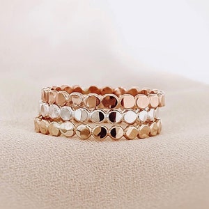 14k Gold Filled Flat Bead Ring, Gold Bead Ring, Silver Flat Bead Ring, Rose Gold Filled Flat Bead Ring, Gold Filled Stacking Rings Set