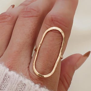 Large Open Circle Oval Ring • Oversized Oval Ring • 14k Gold Filled Ring • Handmade Ring • Sterling Silver Oval Ring • 14K Rose Gold