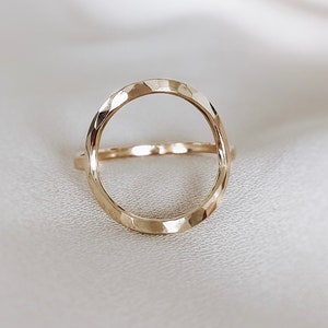 Dainty Open Circle Ring: 14K Gold Filled Karma Ring