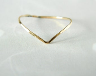 14K Gold Filled Chevron Ring, Rose Gold Chevron Ring, Chevron Wedding Ring, Chevron Silver Ring, Midi Chevron Ring