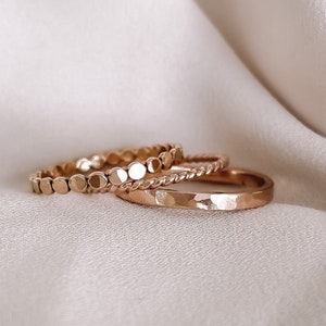 Gold Stacking Rings Set of 3 • Gift for Mon • Dainty Gold Filled Rings • Minimalist Stackable Rings • Thin Gold Rings • Everyday Jewelry