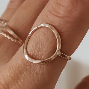 Dainty Open Circle Ring, Minimalist Stacking Ring, Karma Ring, 14K Gold Filled Ring, Sterling Silver Everyday Ring, Gift for Her