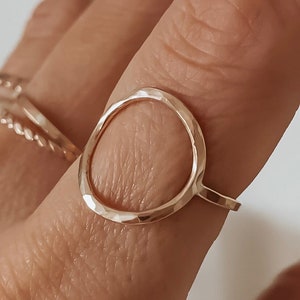 Open Circle Ring, Gold Circle Ring, Karma Ring, Gift for Mom, Circle Ring Gold, Sterling Silver Circle Ring, Best Friend Ring, Dainty Ring image 2